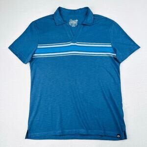 Southern Tide Men’s Medium Mesa Sun Farer Polo Knit Aged Denim Blue Short Sleeve
